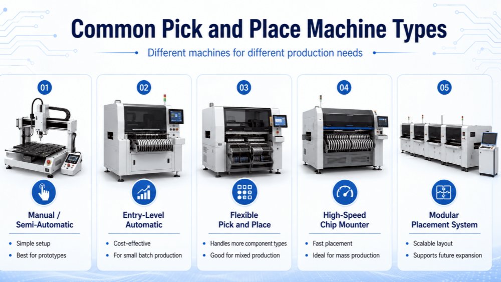 pick and place machine types typy maszyn typu pick and place