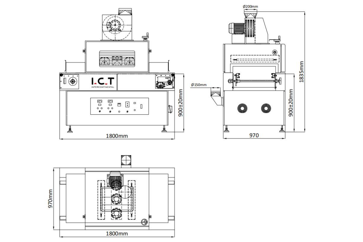 Wymiary pieca UV