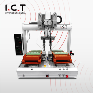 ICT | Automatyczny robot lutowniczy z dwiema głowicami, z podwójnym lutowaniem. Zestawy elektroniczne