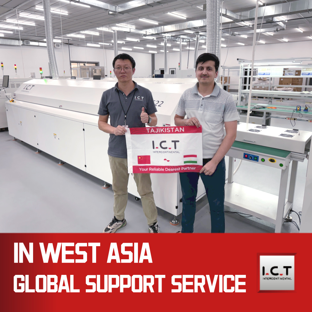 ICT | Konwekcyjny piec rozpływowy z przenośnikiem lutowniczym Maszyna do lutowania rozpływowego E-therm Smt