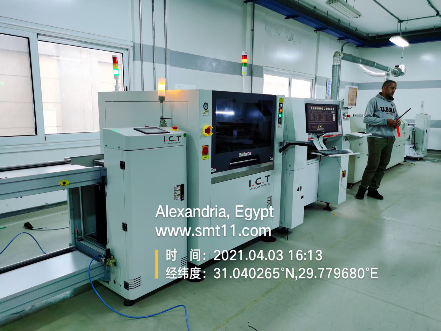 ICTEgypt-linia produkcyjna SMT - ładowarka PCB - drukarka szablonowa - hanwha pick and place machine - piec rozpływowy21.04 (1)