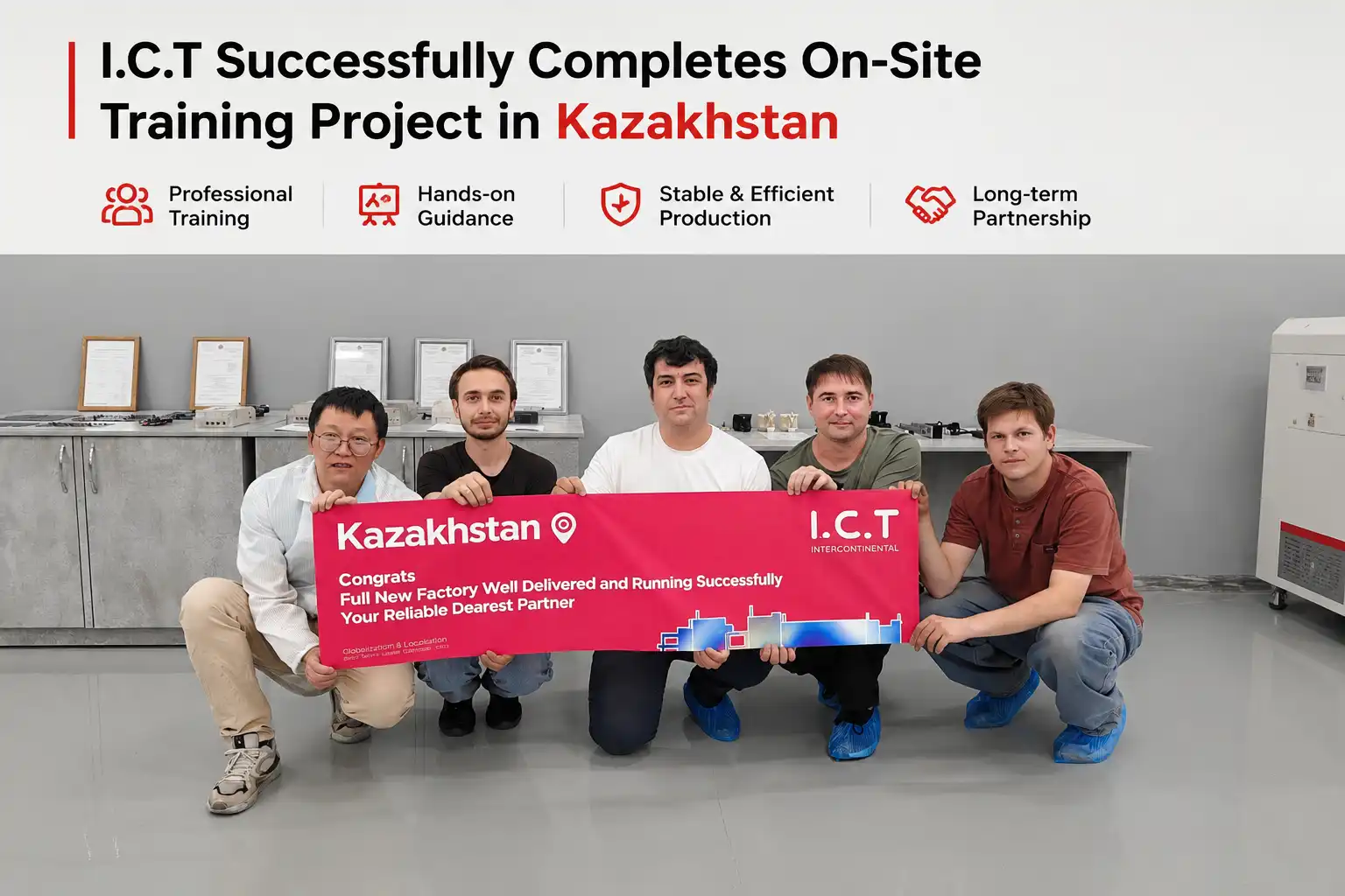 ICT pomyślnie zakończyło projekt szkolenia na miejscu w Kazachstanie SMT Factory.webp