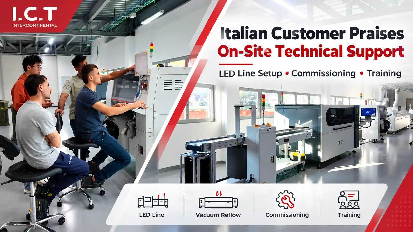 Włoski producent diod LED chwali wsparcie techniczne ICT na miejscu dla nowej linii produkcyjnej diod LED.webp