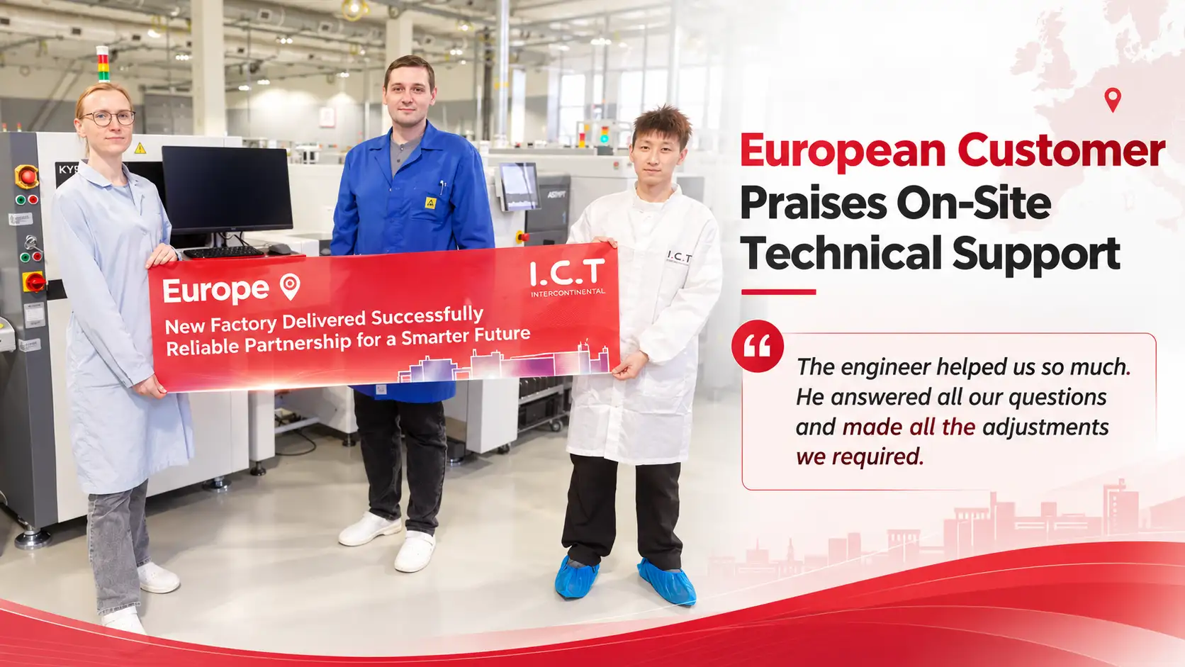 Europejski klient chwali wsparcie techniczne ICT na miejscu dla SPI AOI Training.webp
